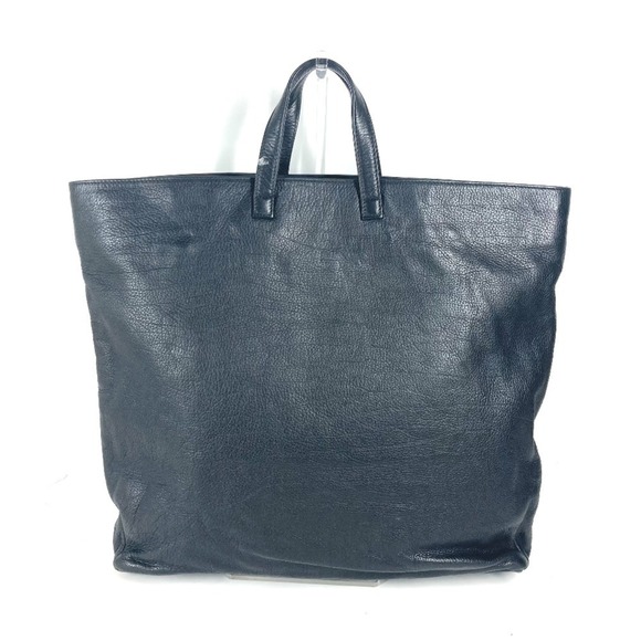 BVLGARI S.bulgari Bag Tote Handbag Leather Men's Women's Black - Picture 2 of 16